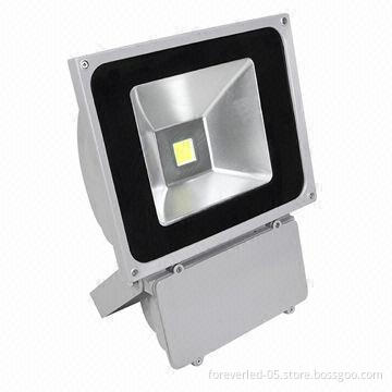 Good-quality 80W LED floodlight, measures 290*360mm, 85-256V AC, wide viewing angle